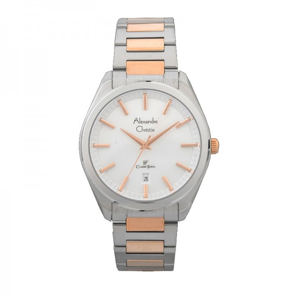 Alexandre Christie AC 8638 Silver Rosegold White MDBTRSL MAN